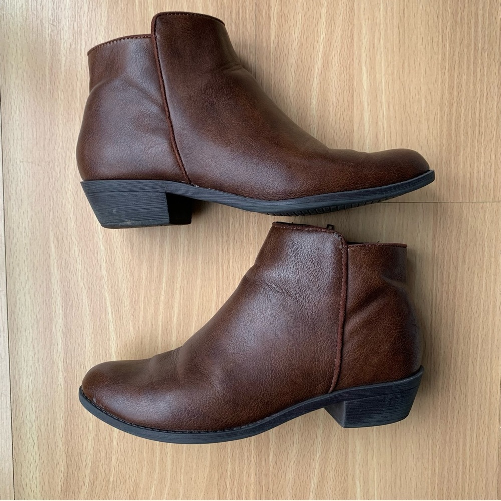 F21 brown ankle boots